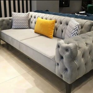 Buy Modern Tufted Velvet Fabric Chesterfield Sofa Set 01 - Image 2
