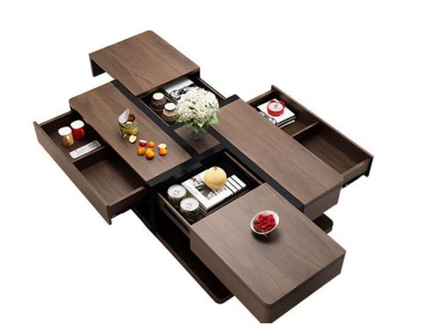 Buy Modern Customizable Wooden Coffee Center Table with Storage - Image 2