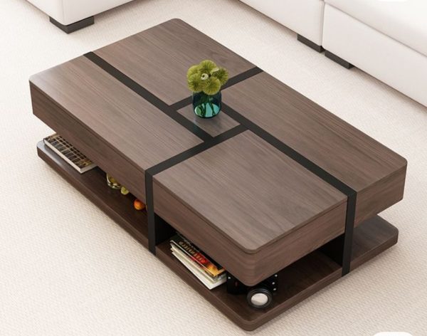 Buy Modern Customizable Wooden Coffee Center Table with Storage