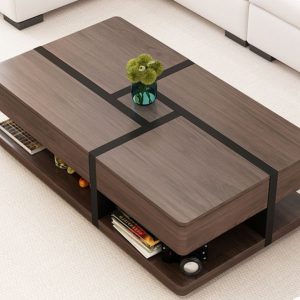 Buy Modern Customizable Wooden Coffee Center Table with Storage