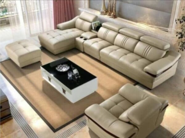 Buy Solid Built luxury 7 seater leather sofa set