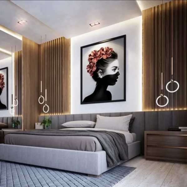 Buy Luxury Soft Padded 6by6 Bedframe with Bedside - Image 2
