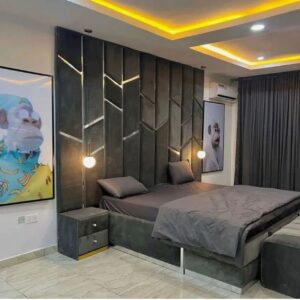 Buy Luxury 6by6 Bed Frame with Padded Wall-Mounted Headboard