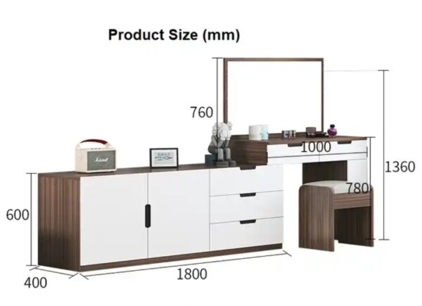 Buy Elegant Dressing Table with Mirror and Multi-Drawer Storage - Image 2