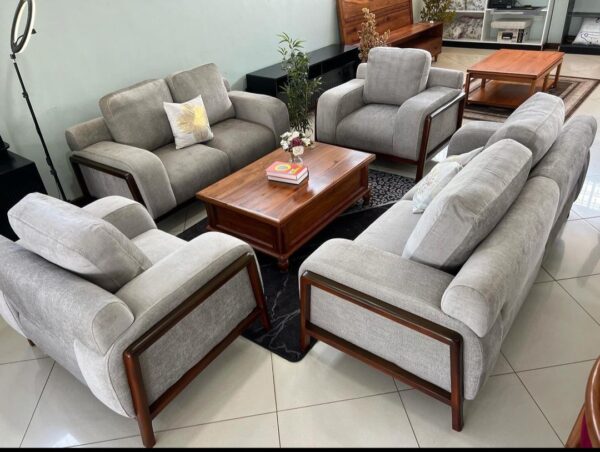 Buy Solid Built Modern Wooden Frame Sofa Set 01