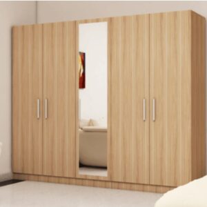 Buy 4-Door Wooden Wardrobe with Center Mirror