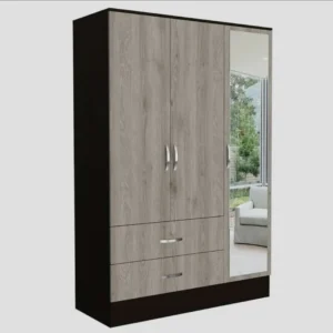 Buy Compact 3-Door Wardrobe with Mirror and Drawers