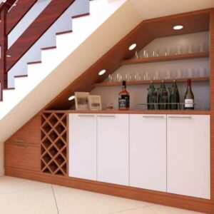 Buy Custom Under Stairs Bar Cabinet & Wine Storage