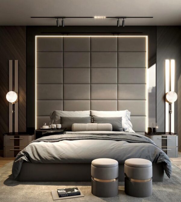 Buy Luxury Custom 6by6 Bed frame with LED Panel Headboard