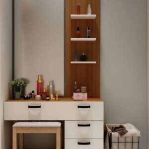 Buy Modern Vanity Table with Mirror, Drawers & Display Shelves