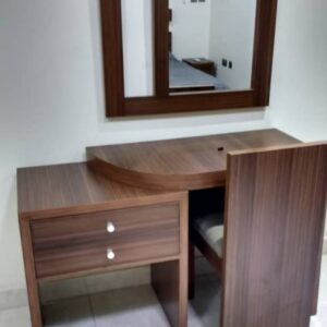 Buy Modern Wooden Dressing Table with Mirror and Chair
