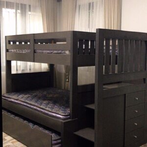 Buy Blissful Kids Triple Bunk Beds with Storage Drawers 3½by 6 top and (2)4½by 6 down