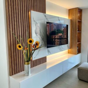 Buy Luxury Marble & Wood TV Stand Unit