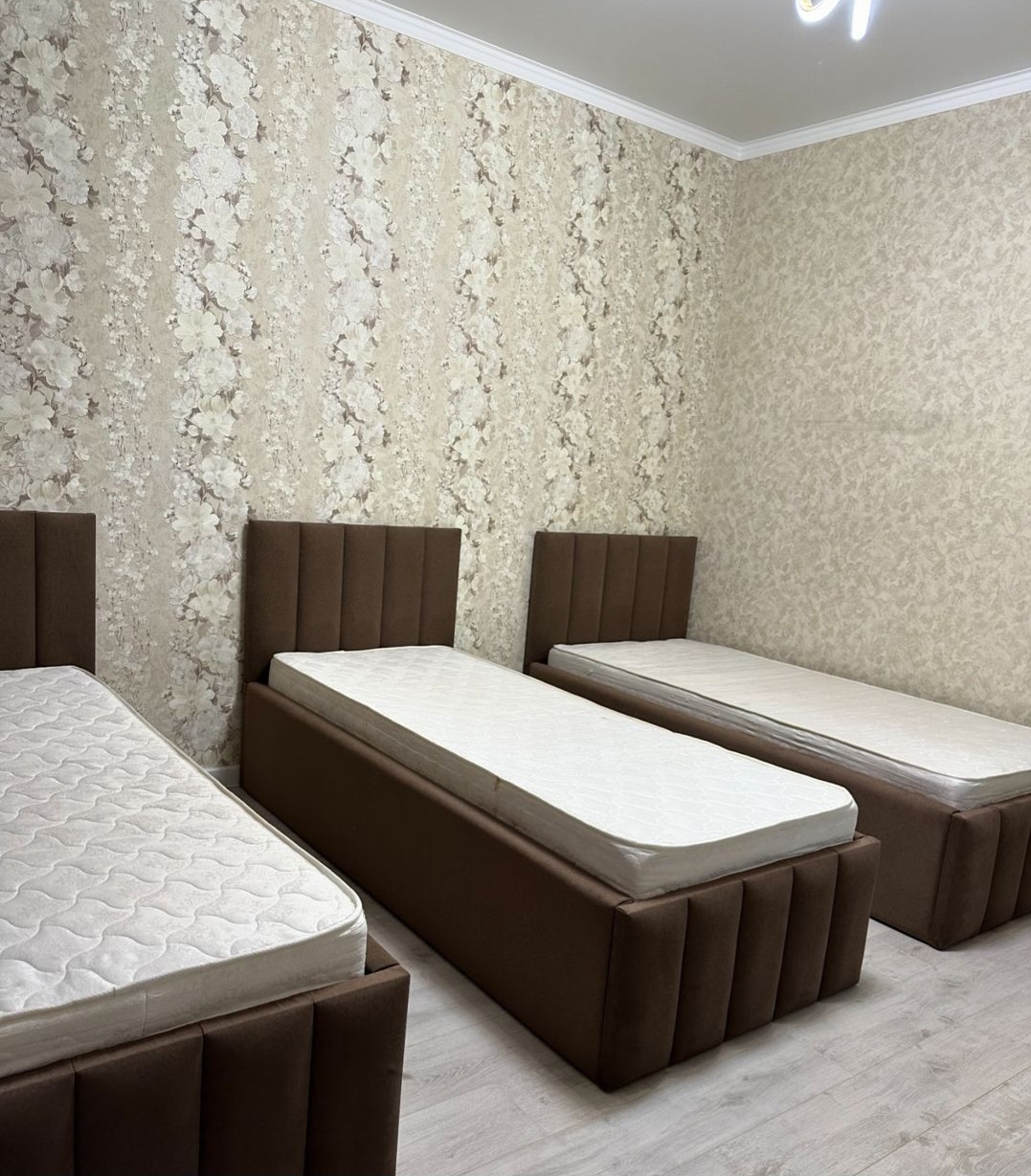 Buy Luxury Upholstered 3by6 Single Bed Frame with Headboard Brown