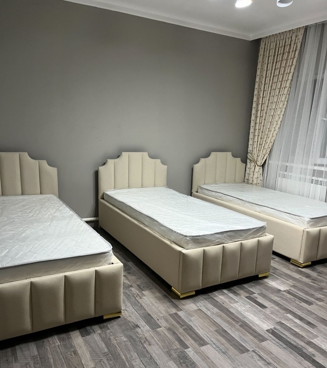 Buy Luxury Upholstered Single Bed Frames with Headboard White