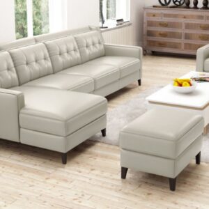 Buy Premium Leather 7 Seater Sectional Sofa Set with Ottoman