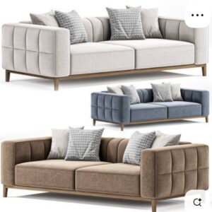 Buy Luxury 3-Seater Fabric Sofa Sets with Wooden Base