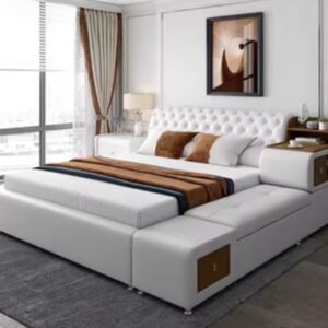 Buy Luxury Tufted Platform Upholstered 6by6 Bedframe with Storage & 1 Bedside