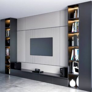 Buy Modern Custom TV Wall Unit with LED Shelves