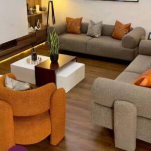 Buy Modern 7-Seater Contemporary Fabric Sofa Set with Accent Chair