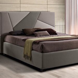 Buy Modern Upholstered 4by6 Bed Frame with Geometric Padded Headboard